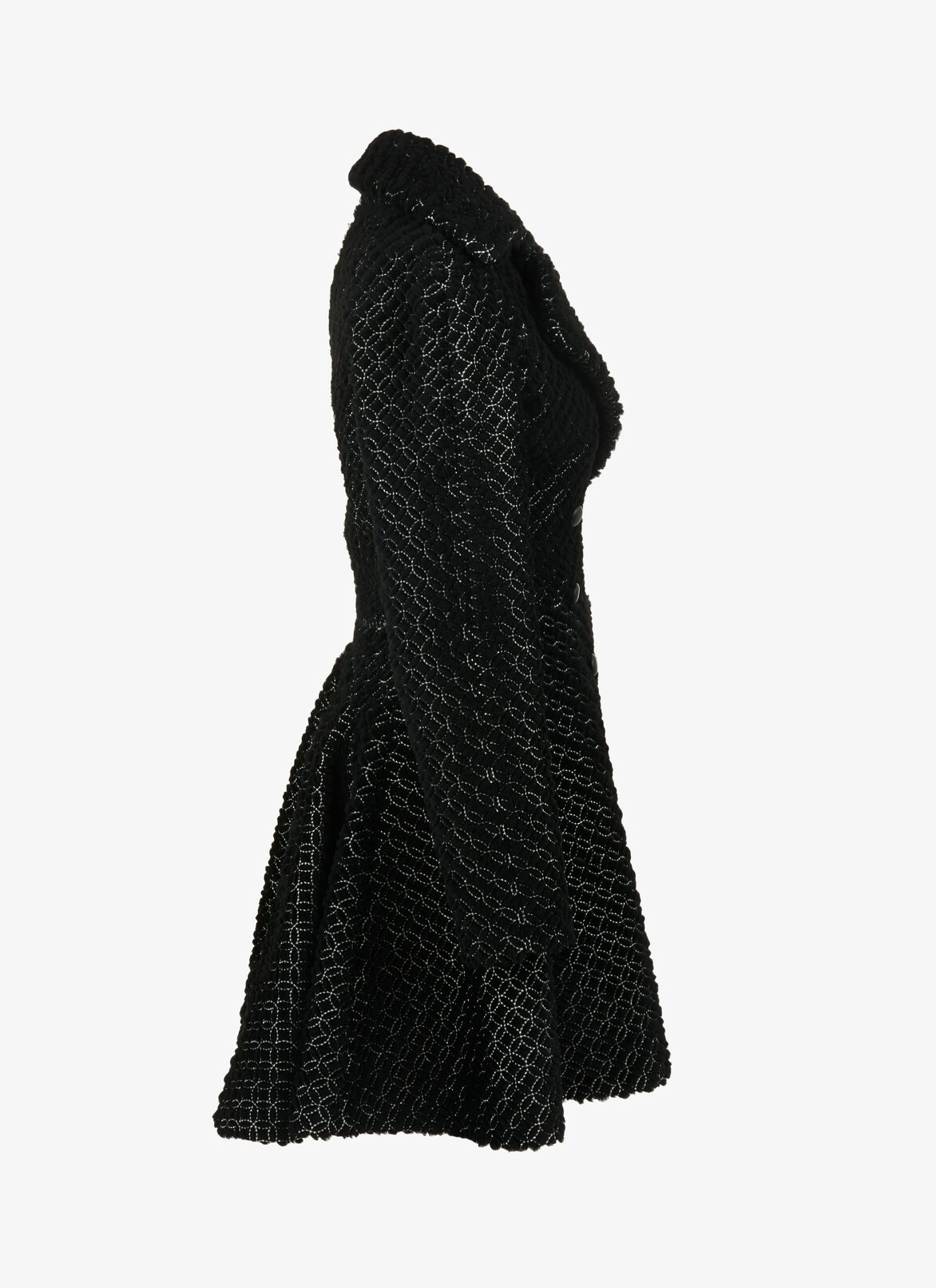 Embroidered Shearling Coat ALAÏA BLACK/WHITE EMBROIDERED SHEARLING COAT